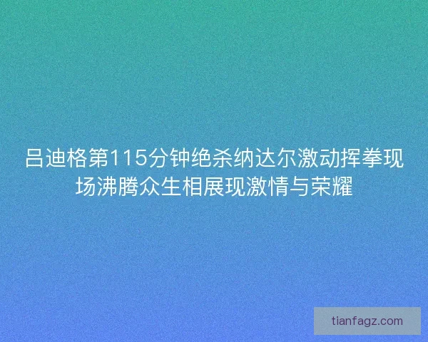 吕迪格第115分钟绝杀纳达尔激动挥拳现场沸腾众生相展现激情与荣耀