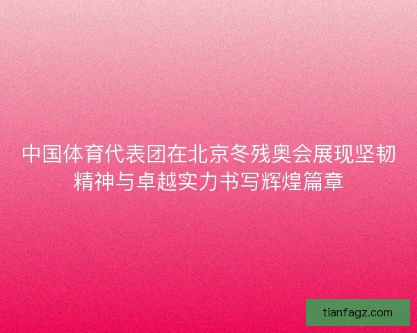 中国体育代表团在北京冬残奥会展现坚韧精神与卓越实力书写辉煌篇章
