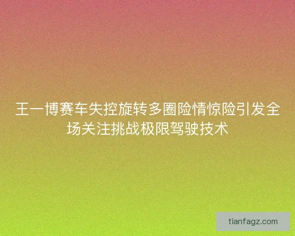 王一博赛车失控旋转多圈险情惊险引发全场关注挑战极限驾驶技术